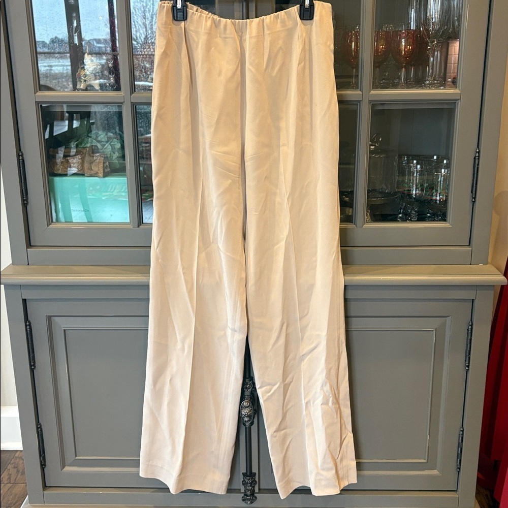Lafayette 148 New York Sz 10 Black Pull On Silk pants